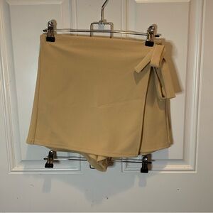 Forever 21 Tan Wrap Skort Skirt Shorts Size Small